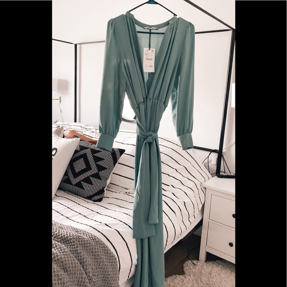 Zara Aquamarine Belted Jumpsuit